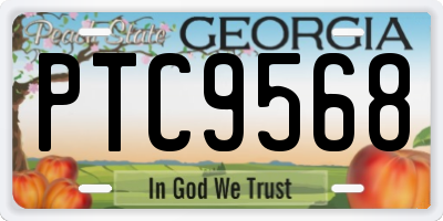 GA license plate PTC9568