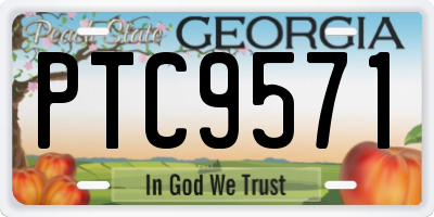 GA license plate PTC9571