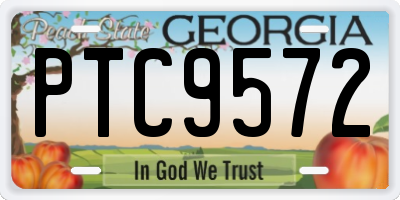 GA license plate PTC9572