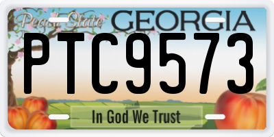 GA license plate PTC9573