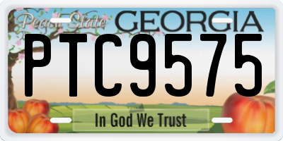 GA license plate PTC9575