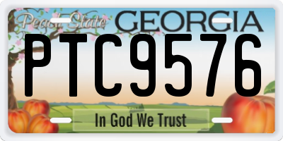 GA license plate PTC9576