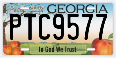 GA license plate PTC9577