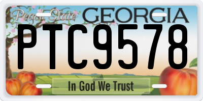 GA license plate PTC9578