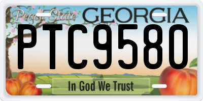 GA license plate PTC9580