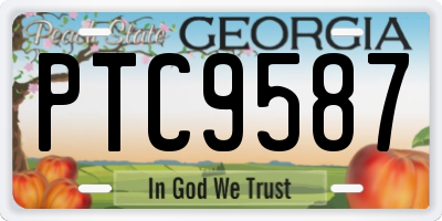 GA license plate PTC9587