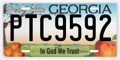 GA license plate PTC9592
