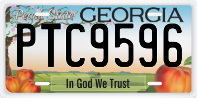 GA license plate PTC9596