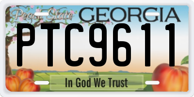 GA license plate PTC9611