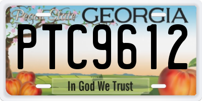 GA license plate PTC9612