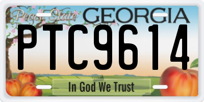 GA license plate PTC9614