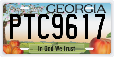 GA license plate PTC9617