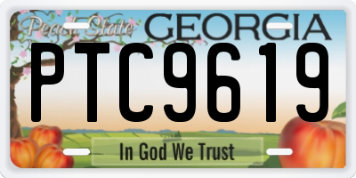 GA license plate PTC9619