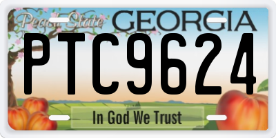 GA license plate PTC9624