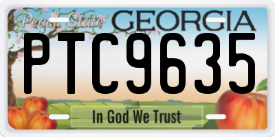 GA license plate PTC9635