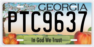 GA license plate PTC9637