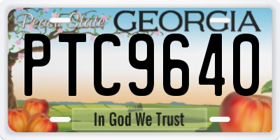GA license plate PTC9640