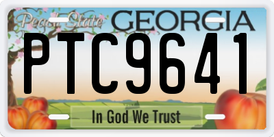 GA license plate PTC9641
