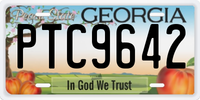 GA license plate PTC9642