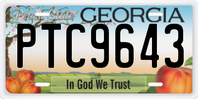 GA license plate PTC9643