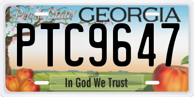 GA license plate PTC9647