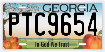 GA license plate PTC9654