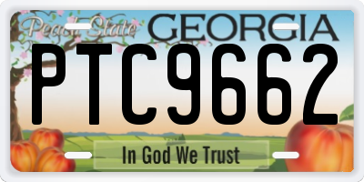 GA license plate PTC9662