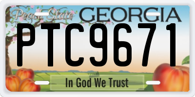 GA license plate PTC9671