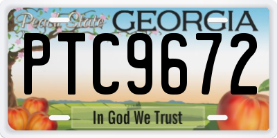 GA license plate PTC9672