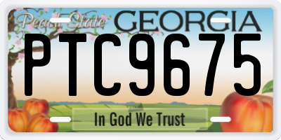 GA license plate PTC9675