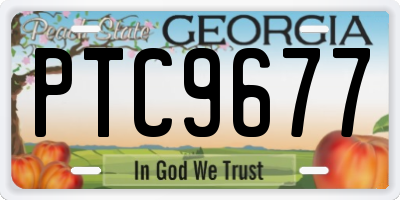 GA license plate PTC9677