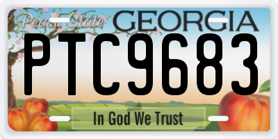 GA license plate PTC9683