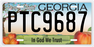 GA license plate PTC9687