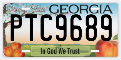 GA license plate PTC9689