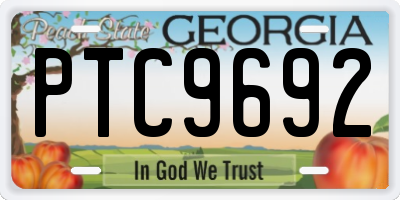 GA license plate PTC9692
