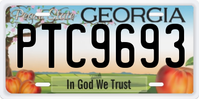 GA license plate PTC9693