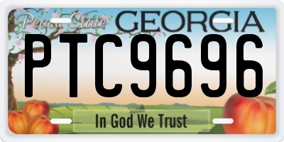 GA license plate PTC9696