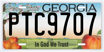 GA license plate PTC9707