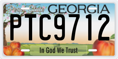 GA license plate PTC9712