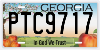 GA license plate PTC9717