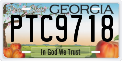 GA license plate PTC9718