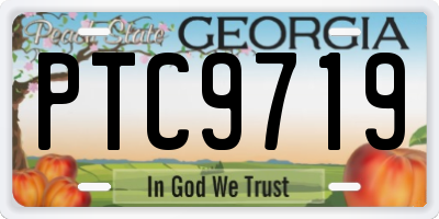 GA license plate PTC9719