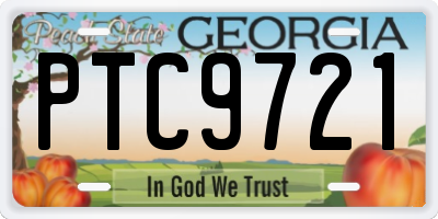 GA license plate PTC9721