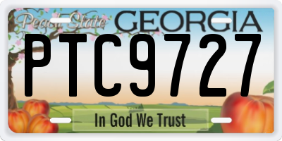 GA license plate PTC9727