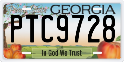 GA license plate PTC9728
