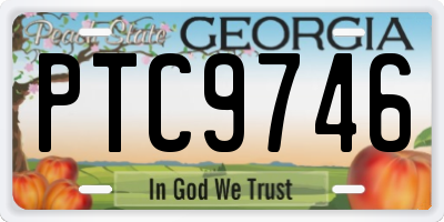 GA license plate PTC9746