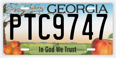 GA license plate PTC9747
