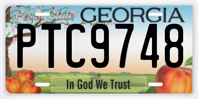 GA license plate PTC9748