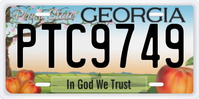 GA license plate PTC9749