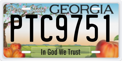 GA license plate PTC9751
